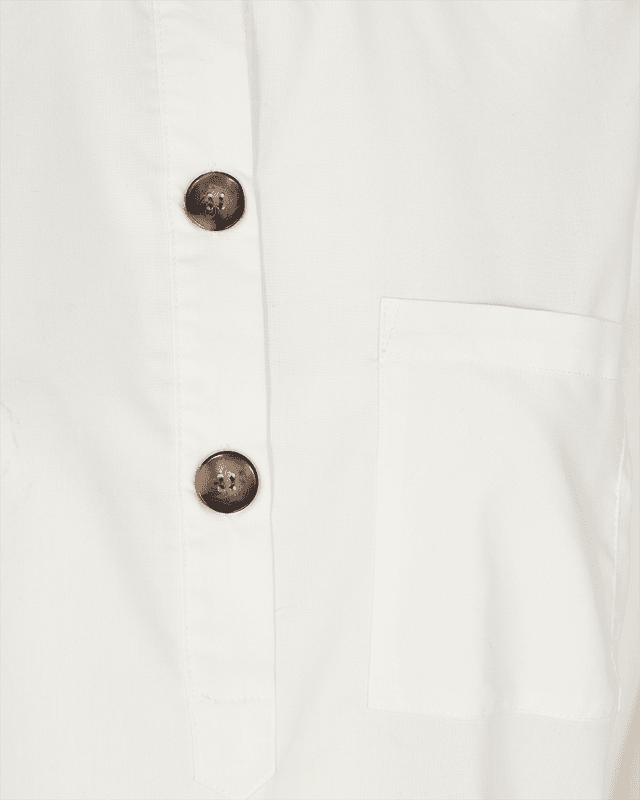 FLYNN SKJORTE M/KNAPPER - OFFWHITE