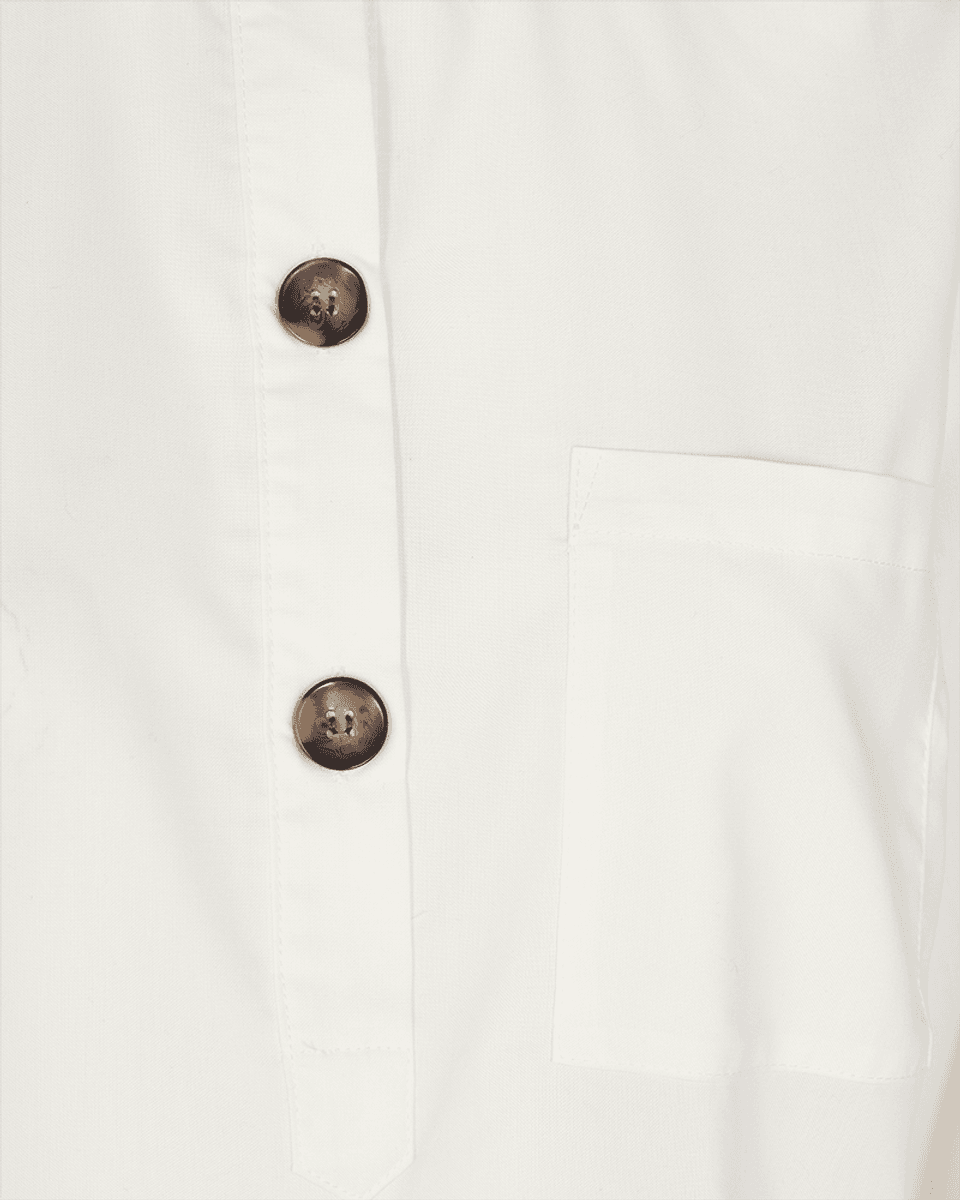 FLYNN SKJORTE M/KNAPPER - OFFWHITE