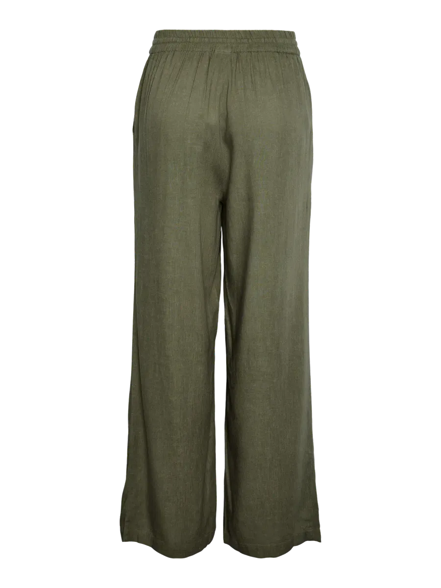 PIA LIN/VISCOSE BUKSE - OLIVEN