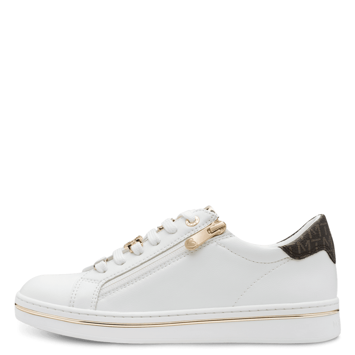 SNEAKERS M/ GULL DETALJER - HVIT