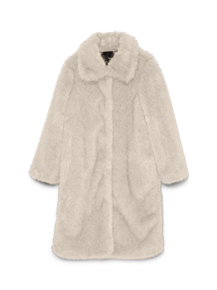 GLORIA FAUX FUR KÅPE - CREAM