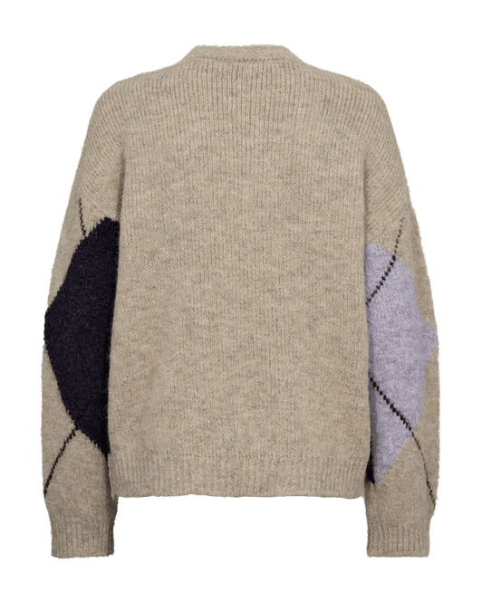 Hovedbilde LULU GENSER M/ARGYLE - OYSTER GREY/IRIS