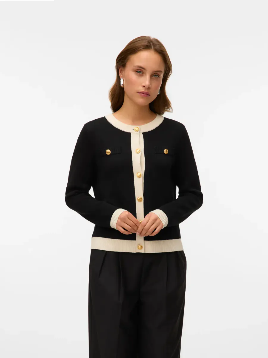 OLI CARDIGAN - SORT / BIRCH