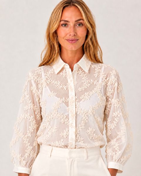 Hovedbilde SASSAN EMBRO BLUSE - CREAM