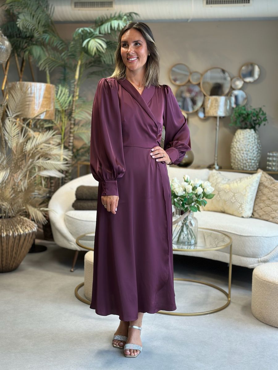 ENNA RAVENNA WRAP KJOLE - PLOMME