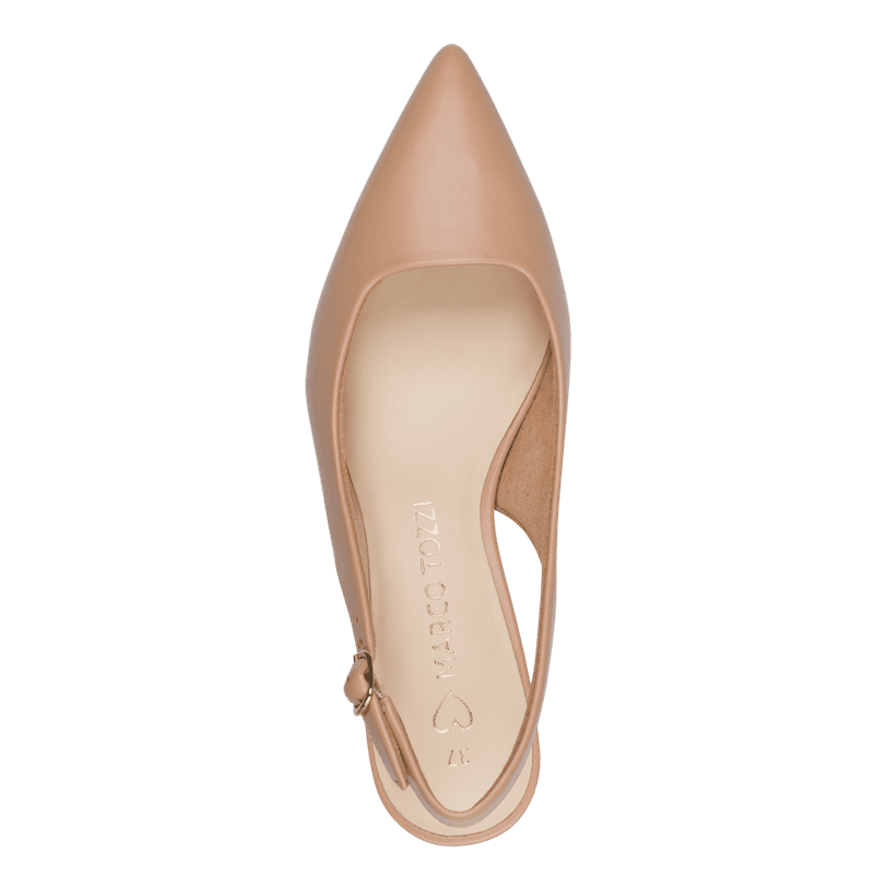 PUMPS SNERTEN HÆL M/SLINGBACK - CAPPUCCINO