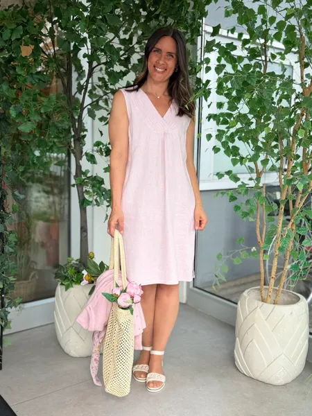 Hovedbilde LAVA LIN/VISCOSE KJOLE V-HALS - ROSA