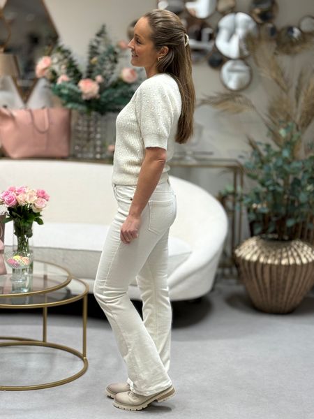 Hovedbilde MIO CORD BUKSE BOOTCUT - OFFWHITE