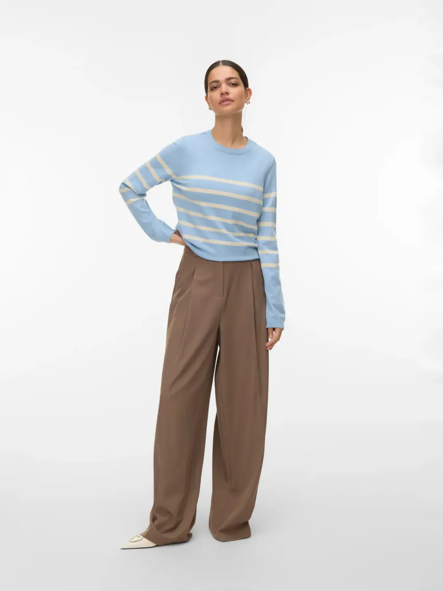 SABA GENSER STRIPET - LYSBLÅ/CREAM