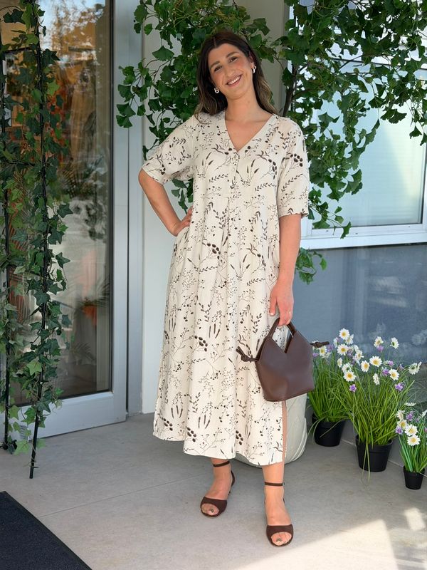 LALUNA MAXI KJOLE - SAND/BRUN