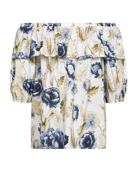 Hovedbilde MAISE BLUSE M/VOLANG - BLÅ BLOMSTER