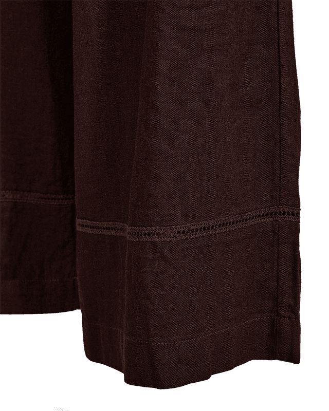 LALUNA LIN/VISCOSE BUKSE - BRUN