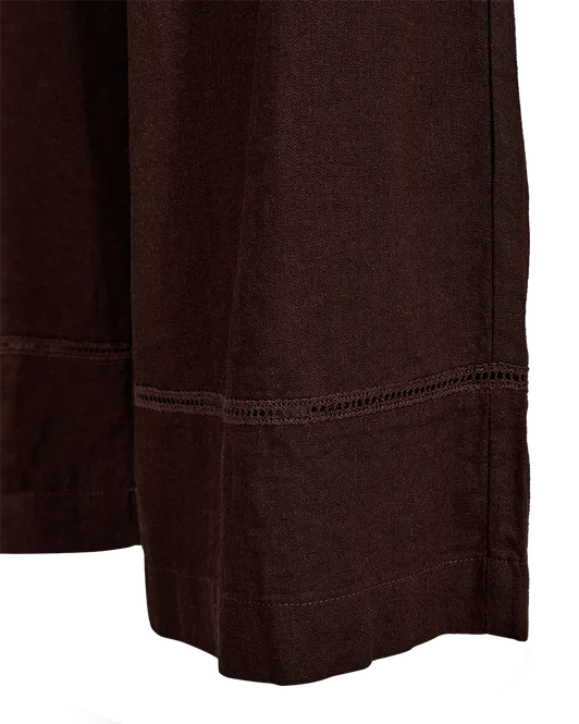 Hovedbilde LALUNA LIN/VISCOSE BUKSE - BRUN