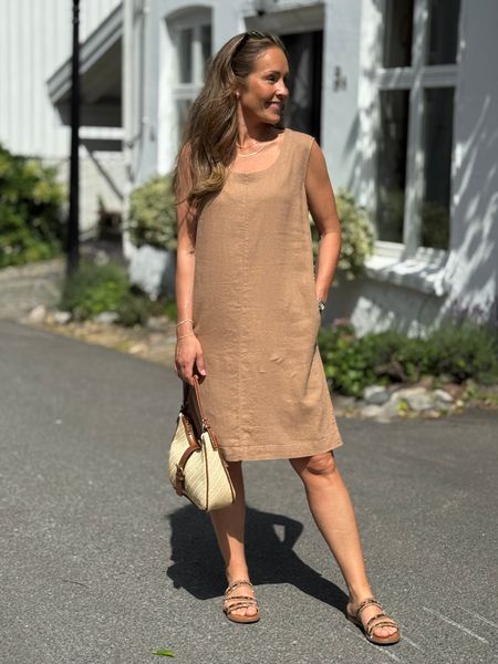 Hovedbilde LAVA LIN/VISCOSE KJOLE U/ERM - DUSTY COGNAC