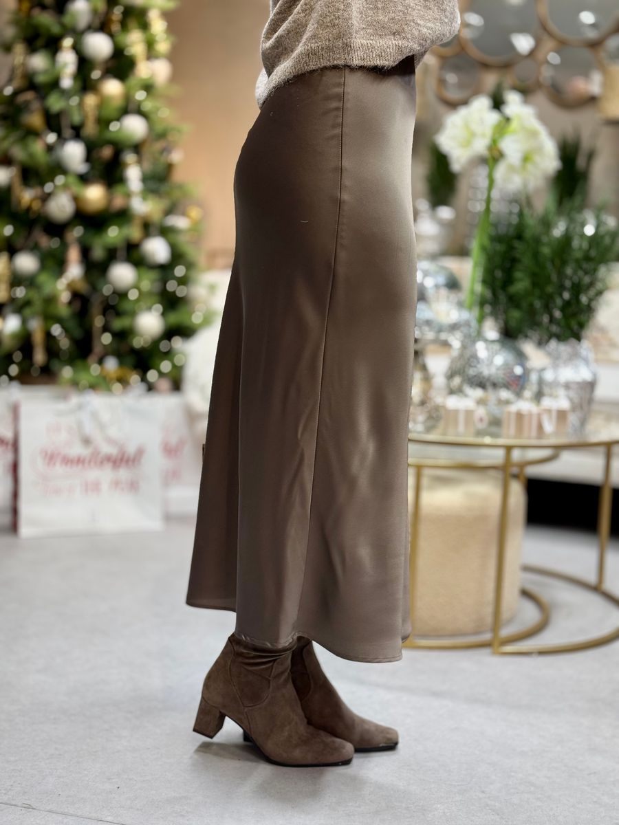 ELLETTE SATENG SKJØRT - FALCON