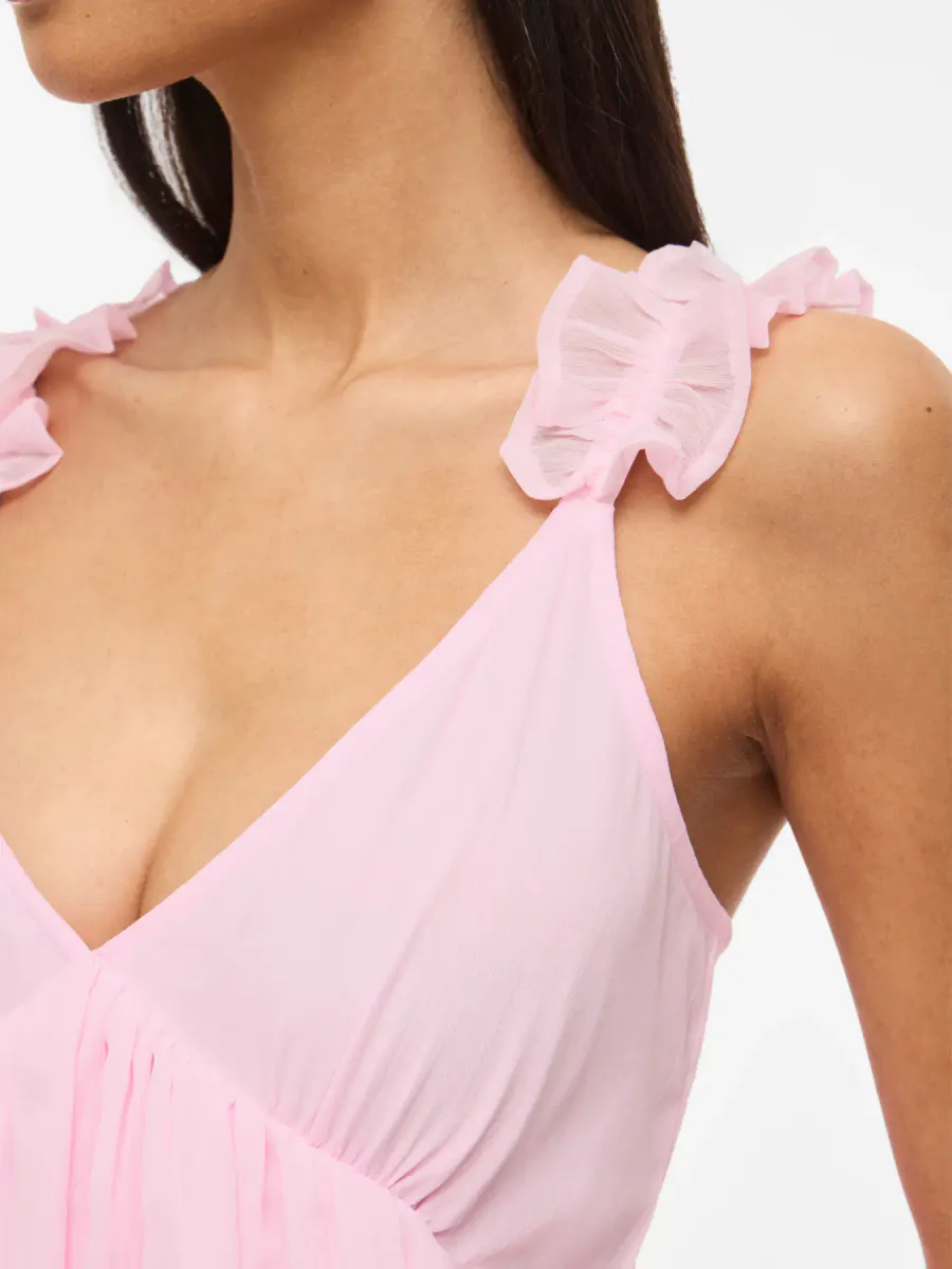 DAISY LANG STROPPE KJOLE - ROSA