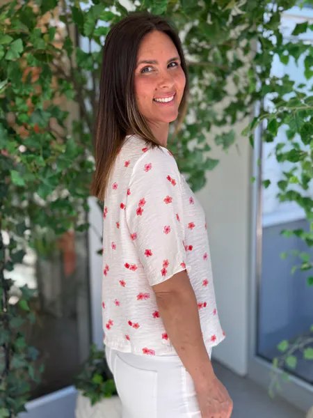 Hovedbilde ODETTE BLUSE  - OFFWHITE/BRINGEBÆR