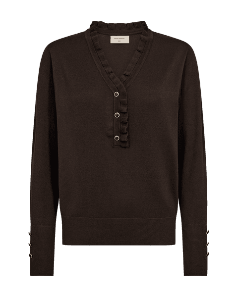 Hovedbilde KATIE GENSER FRILL & V-HALS - BRUN