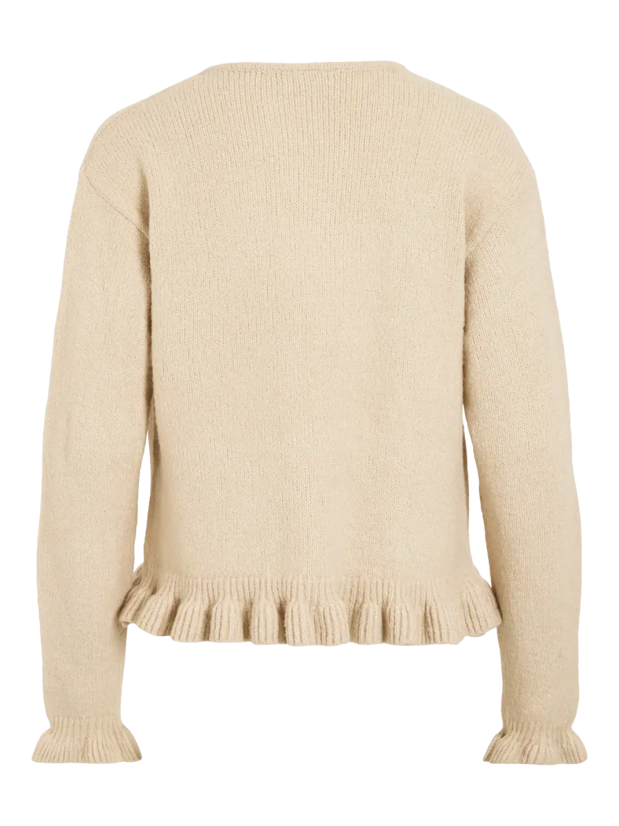 CAMMA STRIKKET CARDIGAN - SAND MELERT