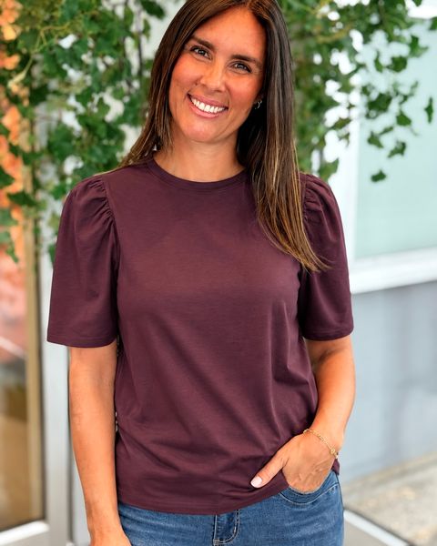 Hovedbilde FENJA T-SHIRT M/PUFFERM - PLOMME