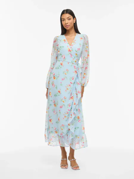 Hovedbilde EDEE LANG KJOLE - LYS BLÅ/FLOWER