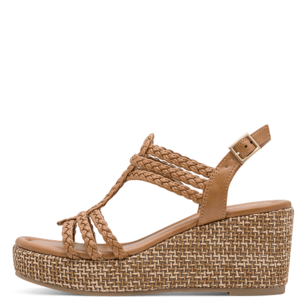 Hovedbilde SANDALETT FLETTET M/KILEHÆL - COGNAC 