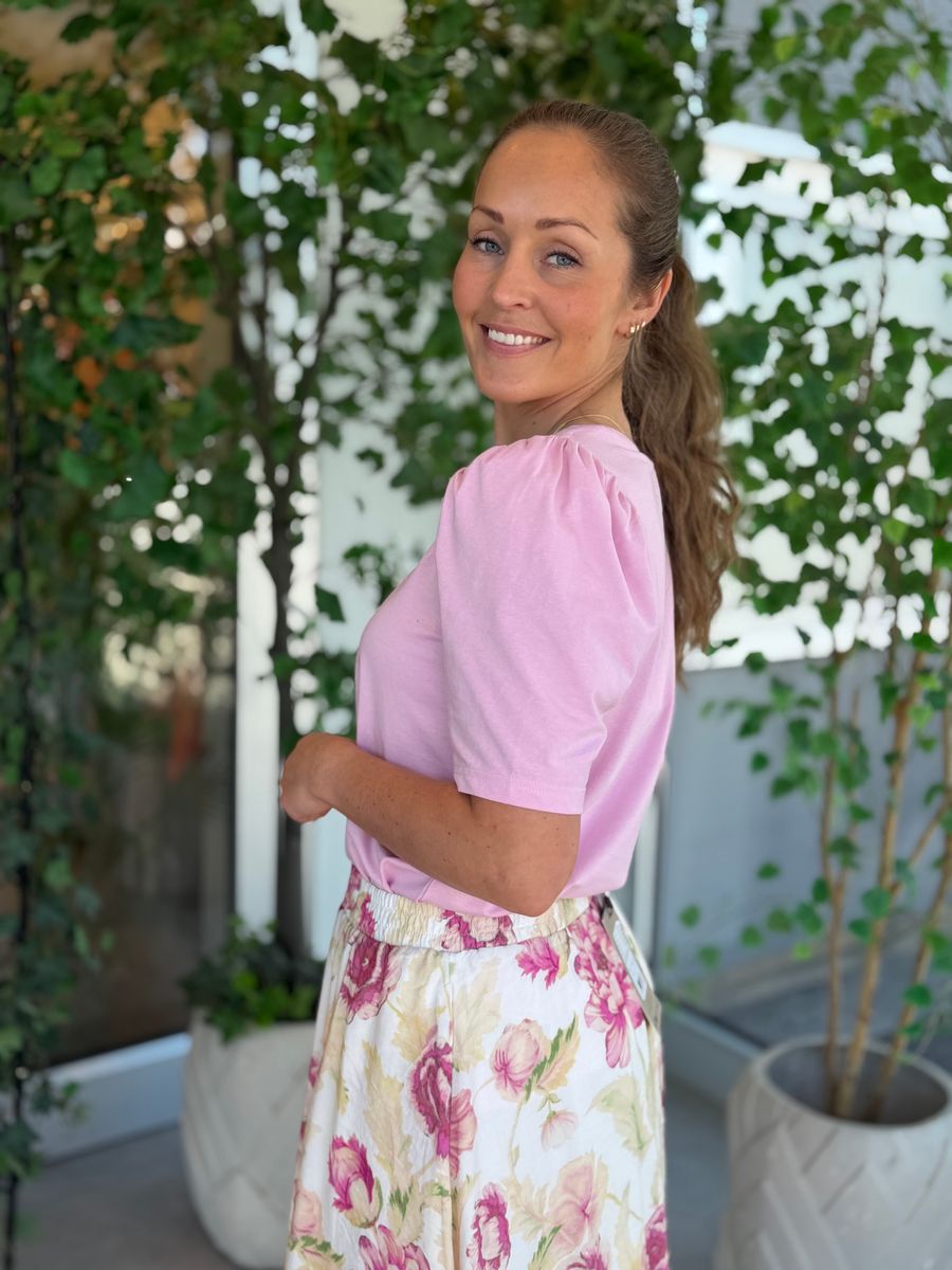 FENJA T-SHIRT M/PUFFERM - ROSA