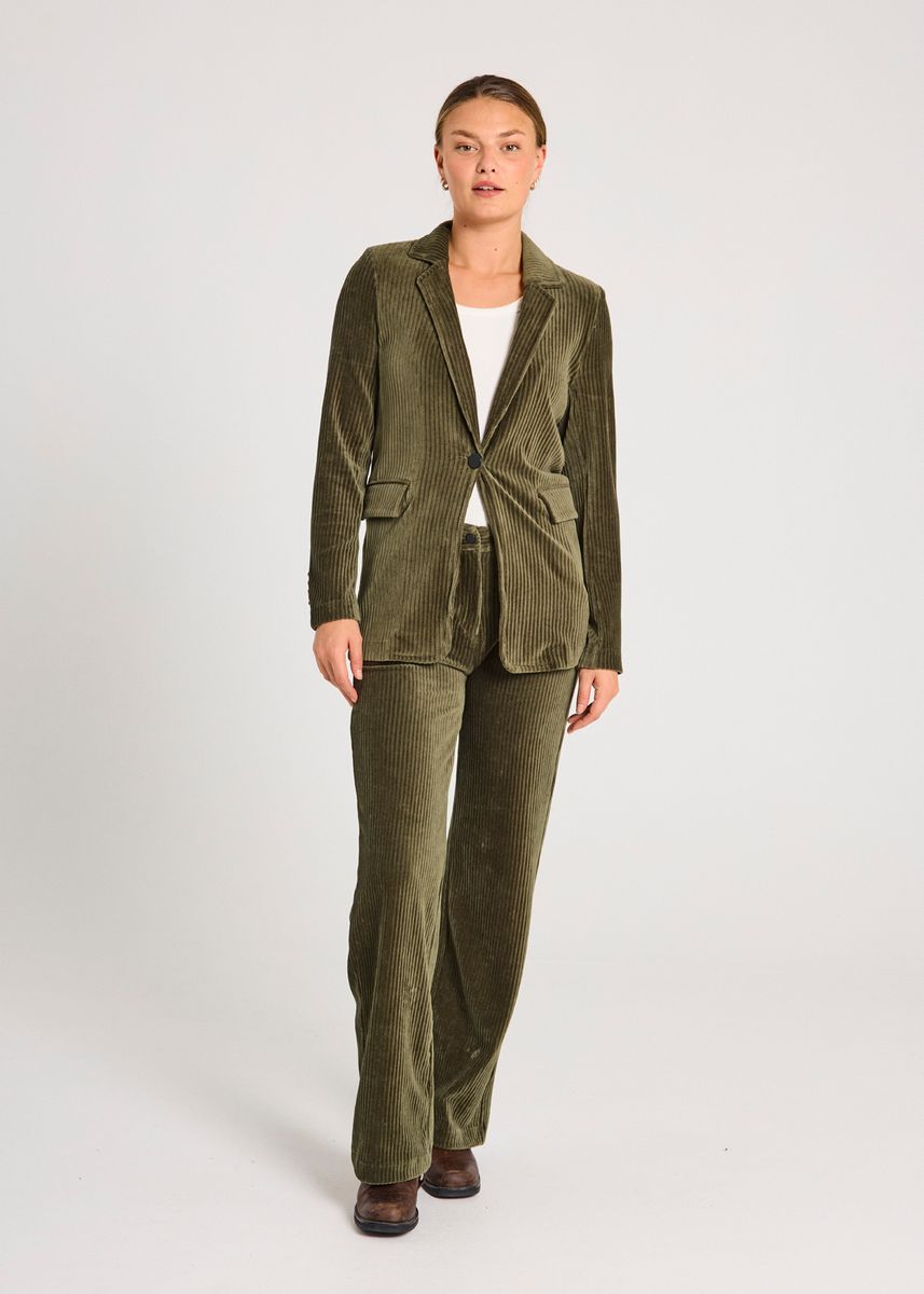 NACORY BLAZER VELVET - OLIVEN