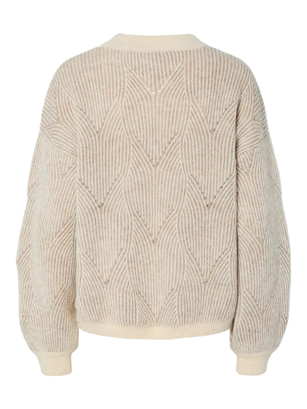 JENNA KNIT GENSER - SAND/OFFWHITE
