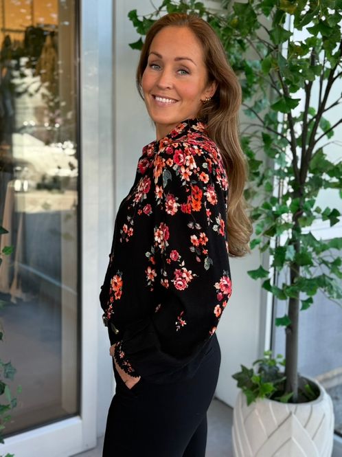 Hovedbilde ELMA BLUSE FLOWER - SORT