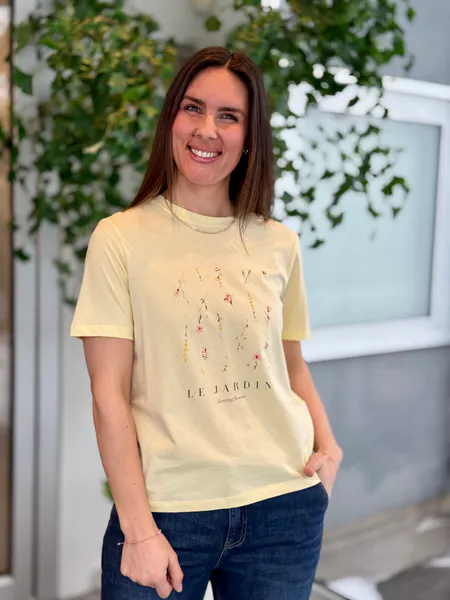 Hovedbilde SYBIL T-SHIRT GARDEN - LYS GUL