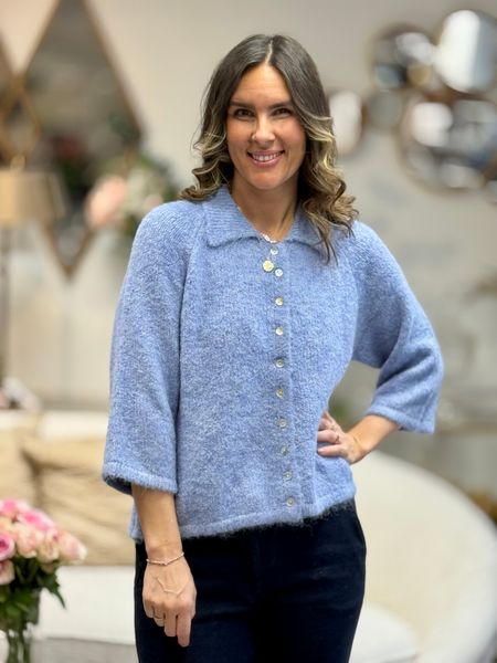 Hovedbilde LULU CARDIGAN - HIMMELBLÅ MELERT