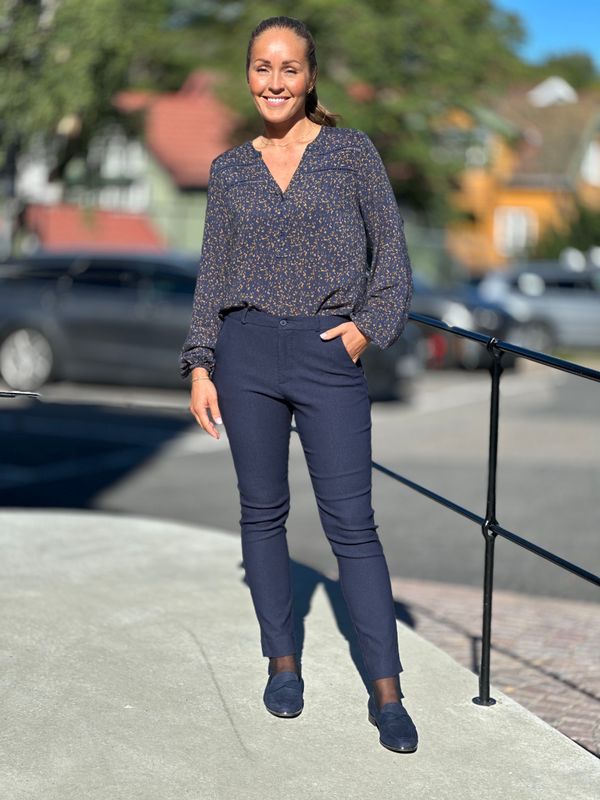 ADNEY BLUSE - NAVY/BRONZE