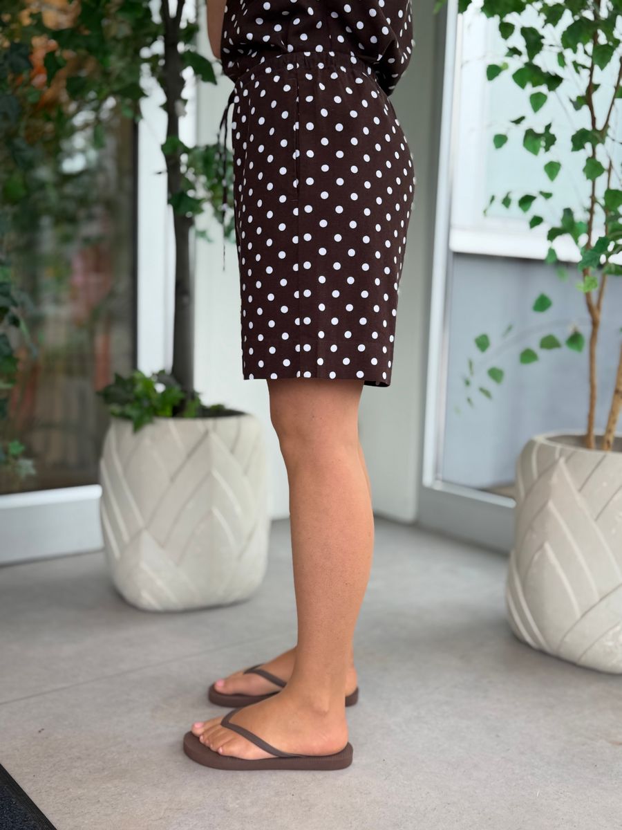 LAVISCO SHORTS M/DOTS - BRUN/HVIT