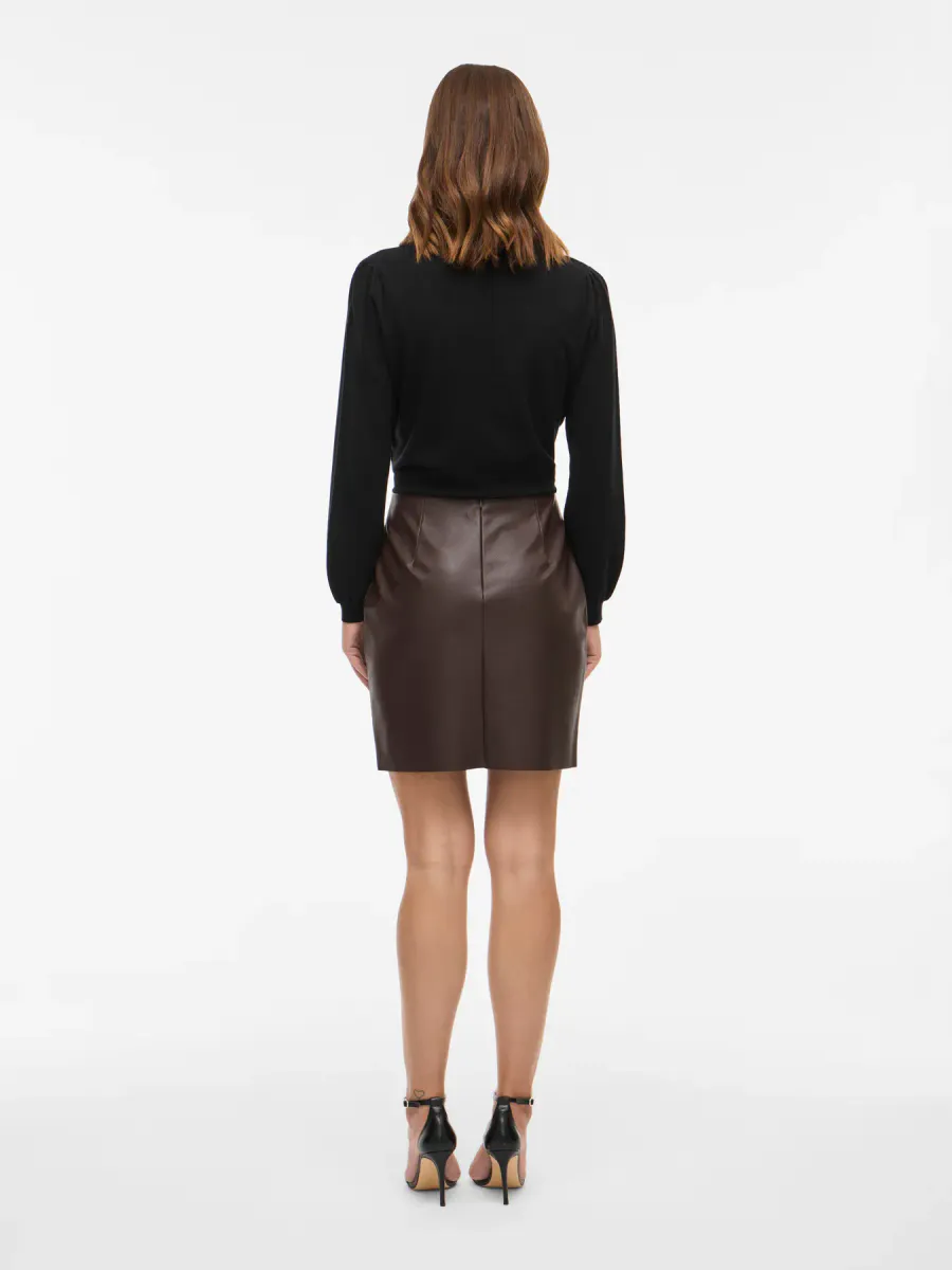 DAGMAR SKJØRT COATED - BRUN