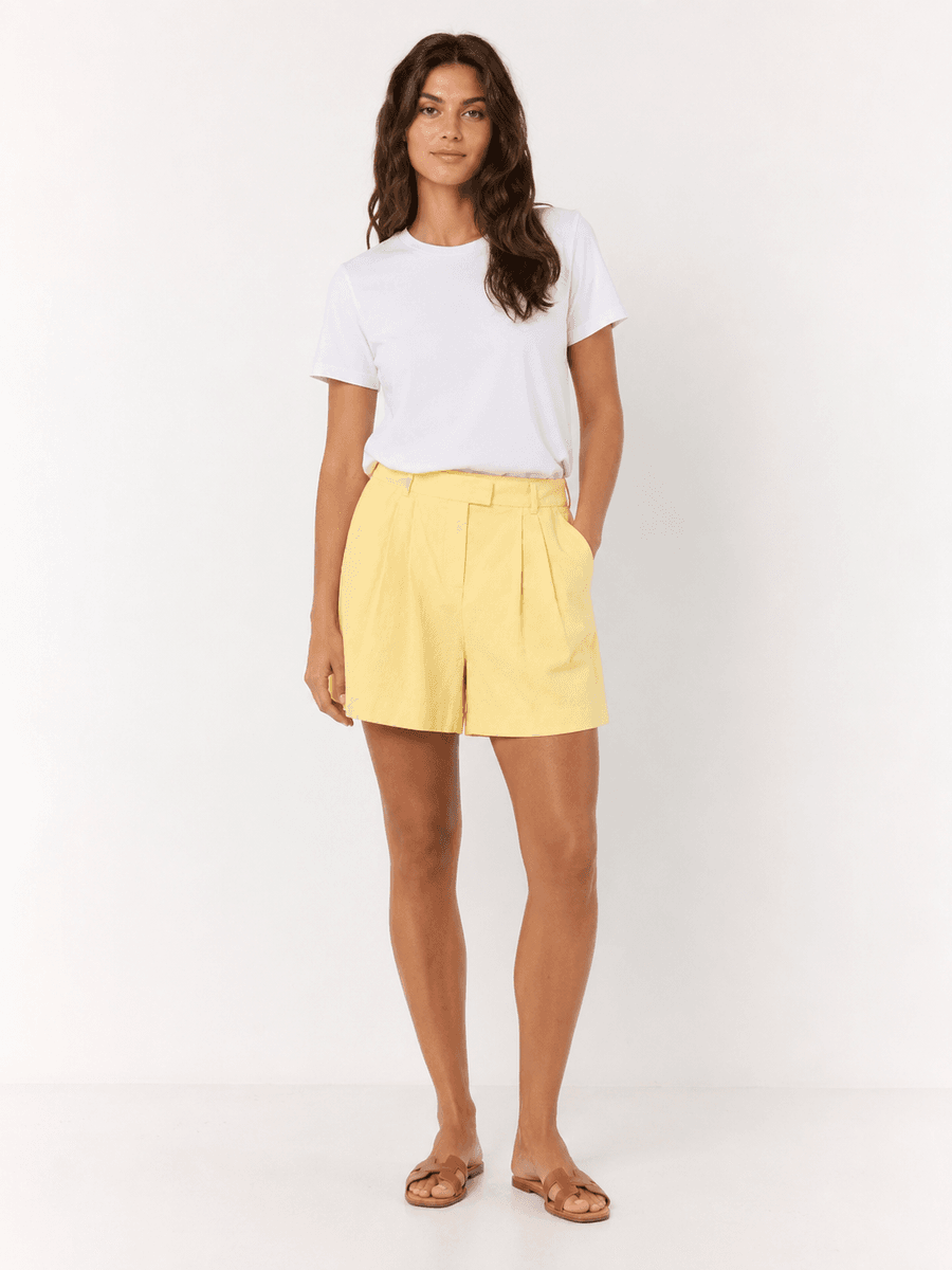 MARLEY LIN/VISCOSE SHORTS  - GUL
