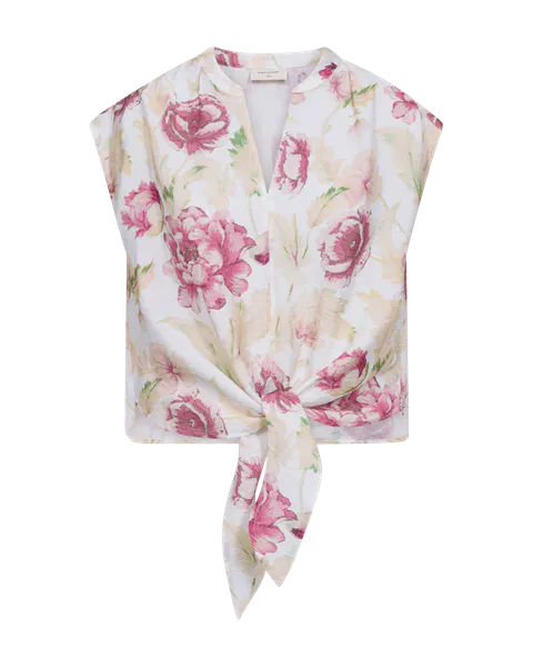 Hovedbilde MAISE BLUSE M/KNYTING - ROSA BLOMSTER