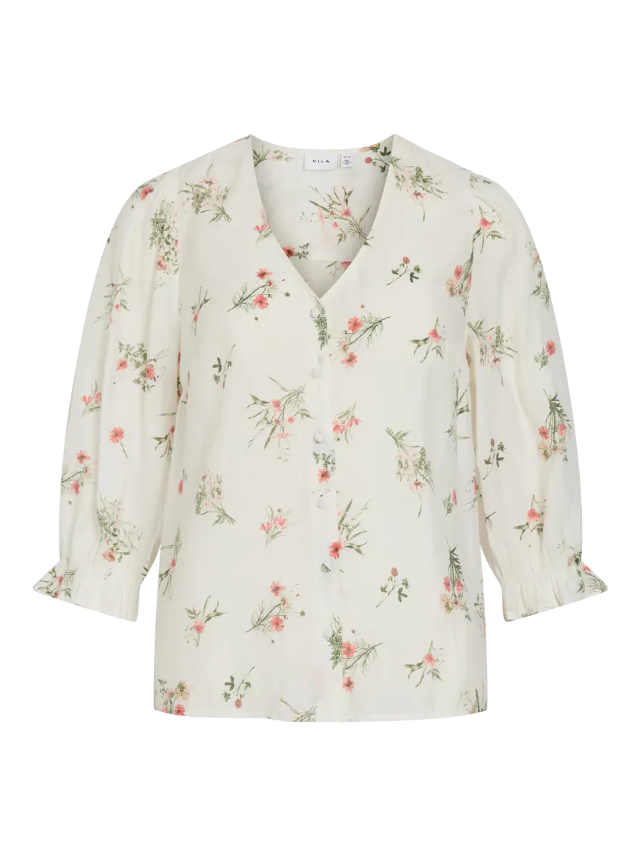 EDNANA BLUSE FLOWERS - OFFWHITE