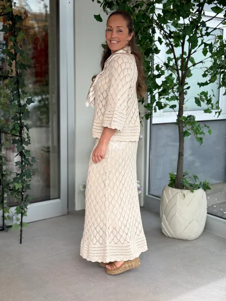 Hovedbilde EVIE STRIKKET SKJØRT - CREAM