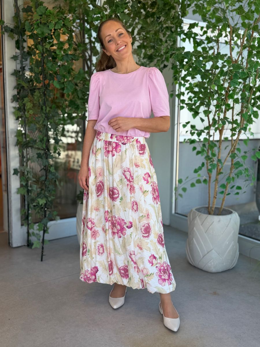 FENJA T-SHIRT M/PUFFERM - ROSA