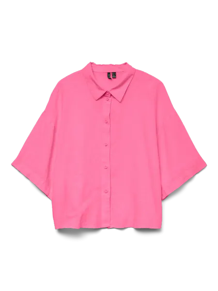 Hovedbilde LINN SKJORTE M/KORT ERM  - CERISE