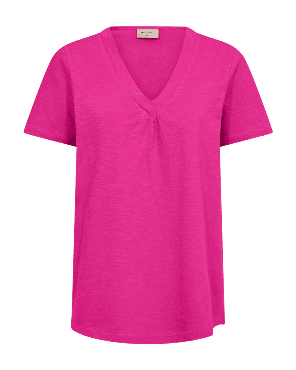 SABINA T-SHIRT V-HALS - CERISE
