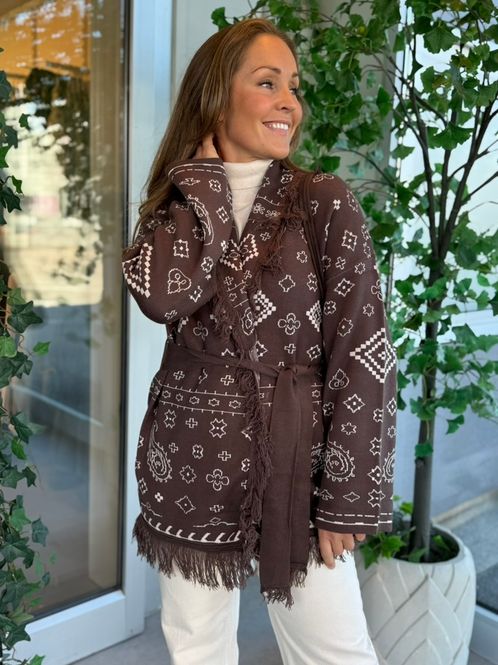 Hovedbilde SCARLETT  TASSEL CARDIGAN - BRUN
