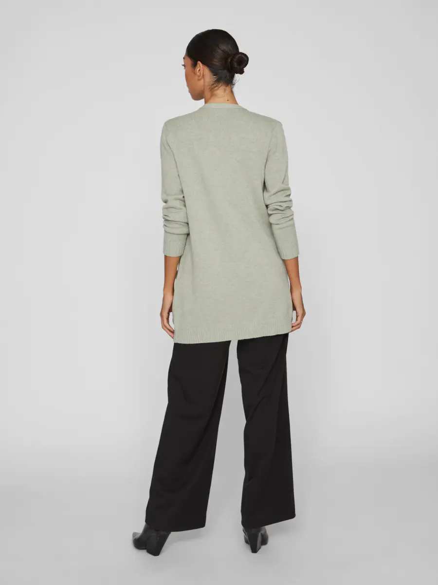 VIRIL CARDIGAN LANG - GRØNN MELERT