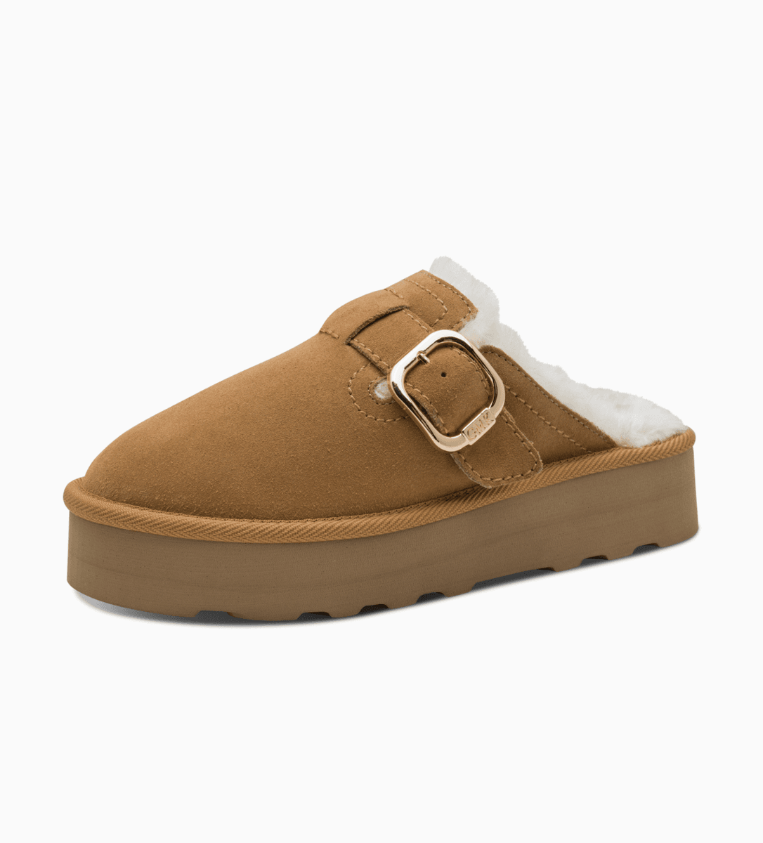 PLATFORM TØFFEL M/SPENNE - COGNAC