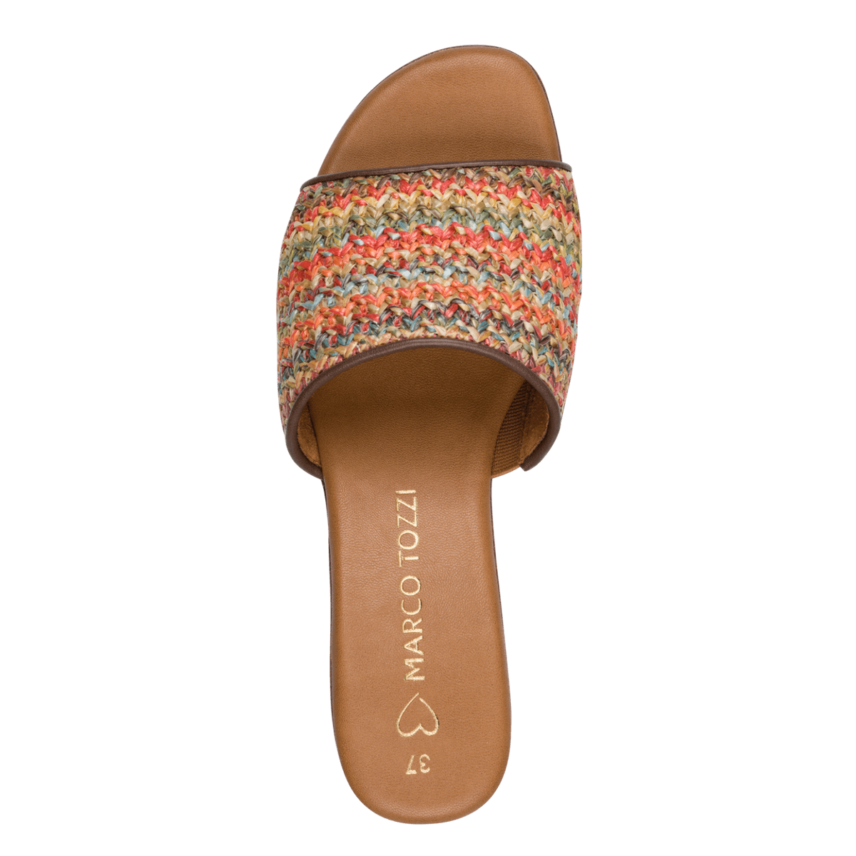 SANDAL M/HÆL - MOCCA/MULTI