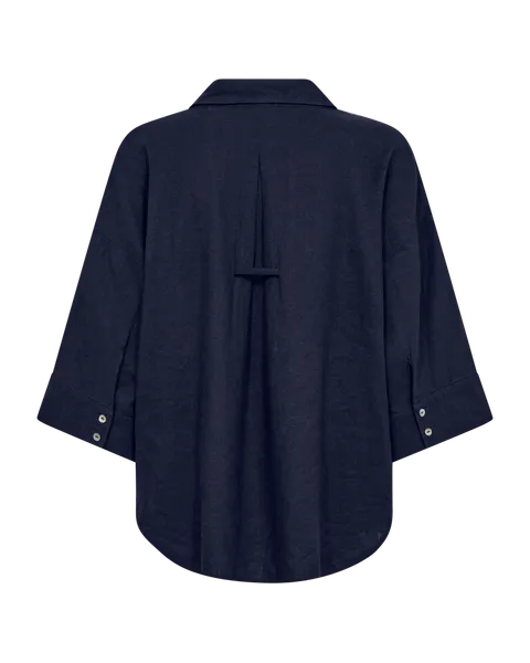 Hovedbilde LAVA LIN/VISCOSE SKJORTE 3/4 ERM - NAVY