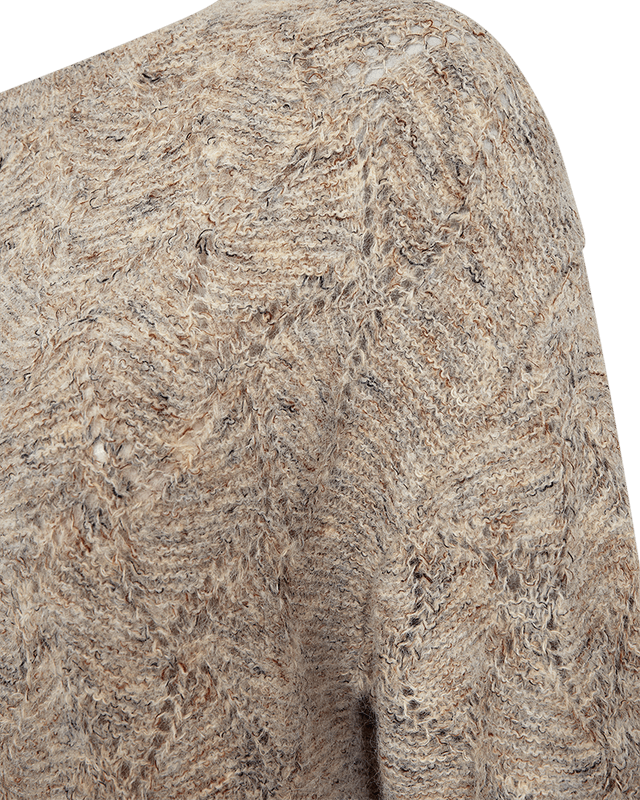TWEED KNIT GENSER - CAMEL MELERT