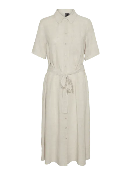 Hovedbilde PIA LIN/VISCOSE KJOLE - LYS SAND MELERT