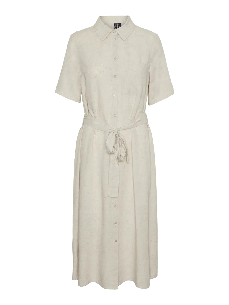 PIA LIN/VISCOSE KJOLE - LYS SAND MELERT